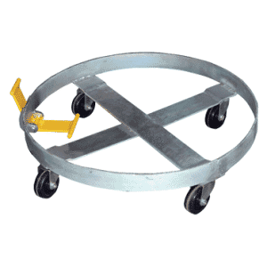Tilting Drum Dolly Rubber Wheels - #TILT-DOL-55-H; 900 lb Capacity; For: 55 Gallon Drums